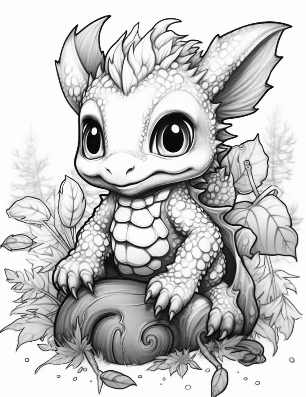 dragon coloring book pages