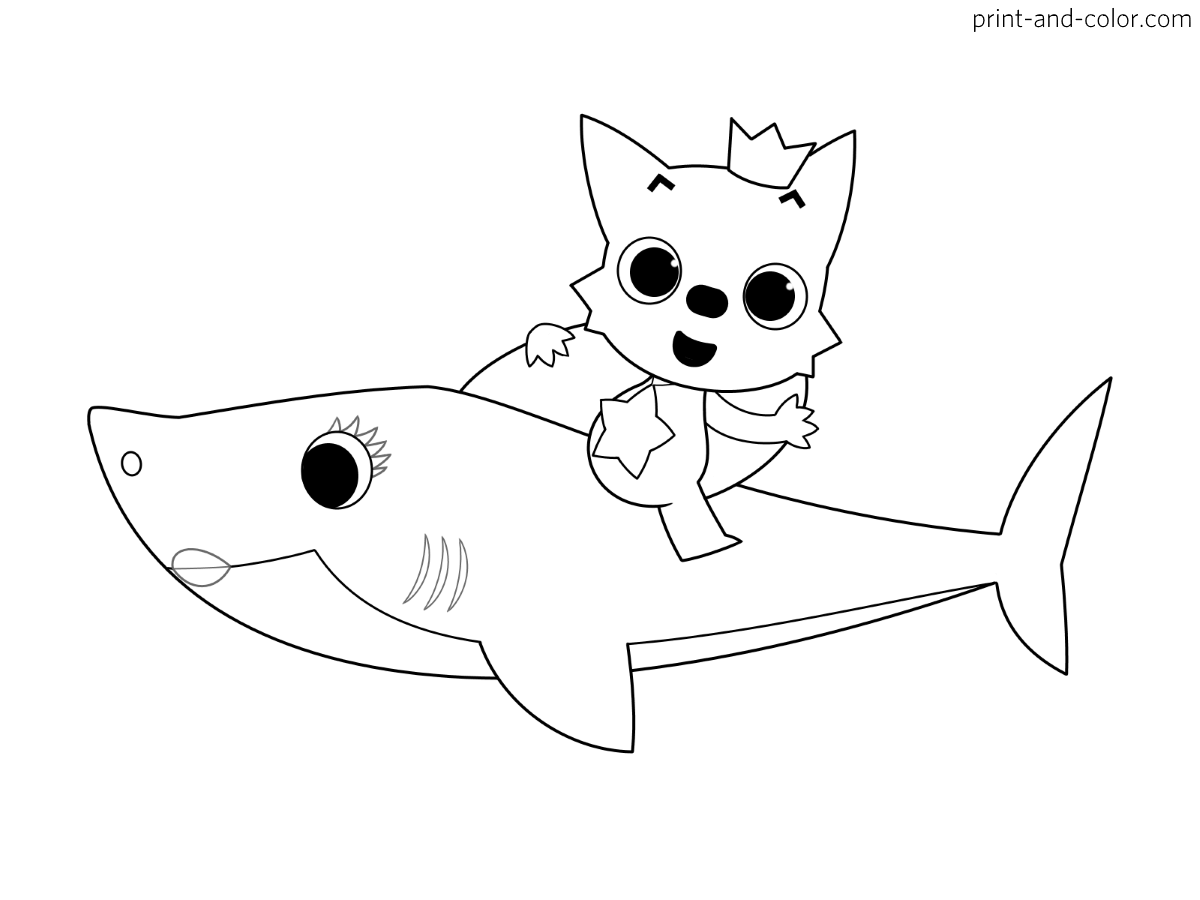 baby shark coloring page