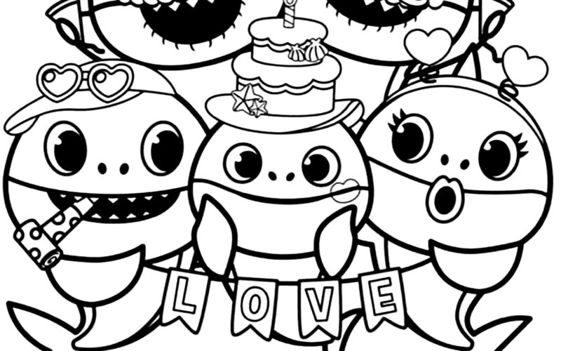 Baby Shark s Birthday Baby Shark Coloring Pages