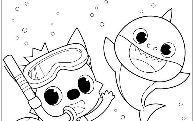 Baby Shark With Pinkfong And Scuba Diving Accessories Baby Shark Coloring Pages