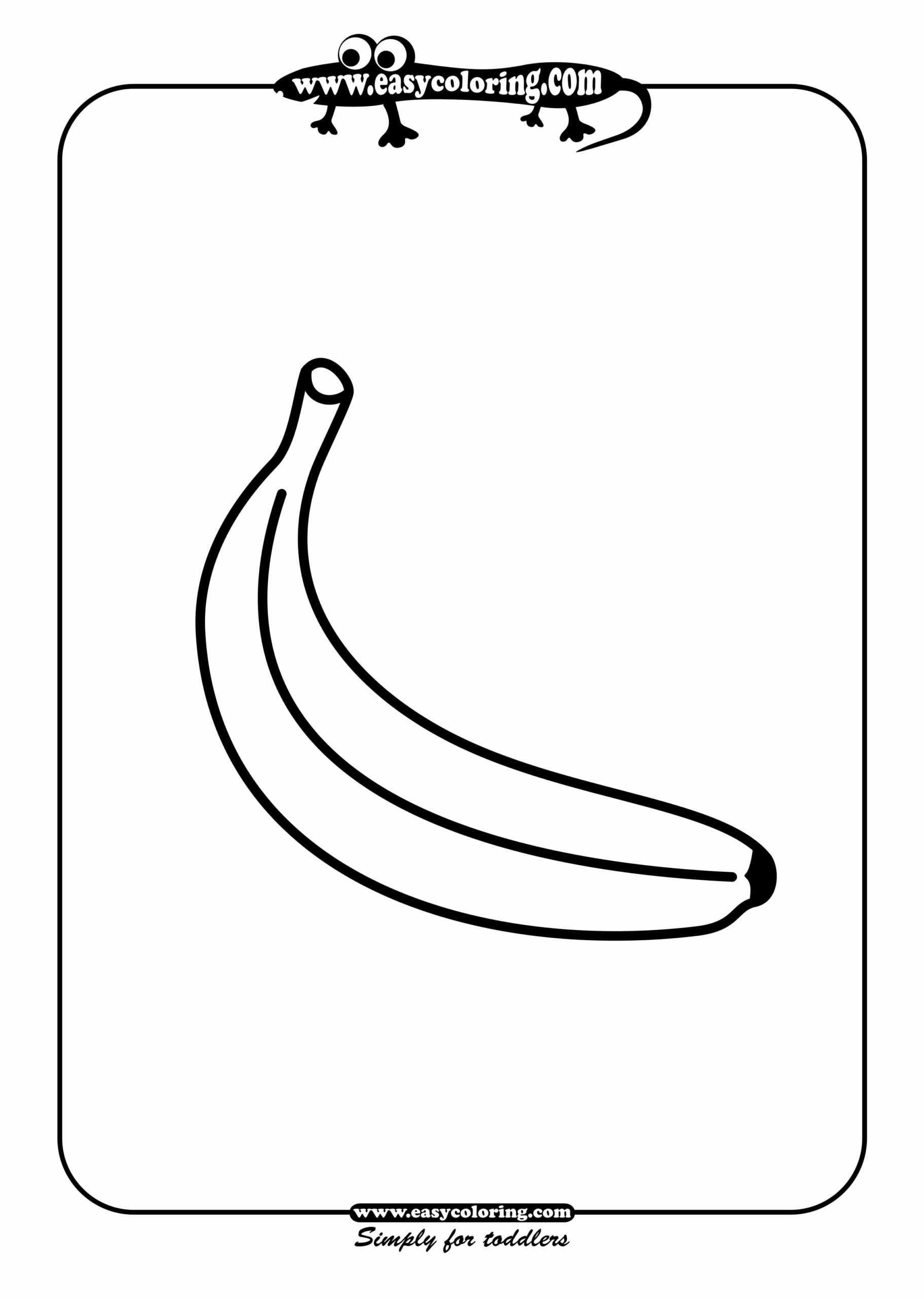 Banana Simple Fruits Easy Coloring Pages For Toddlers Banana Simple Fruits Easy Coloring Pages For Toddlers