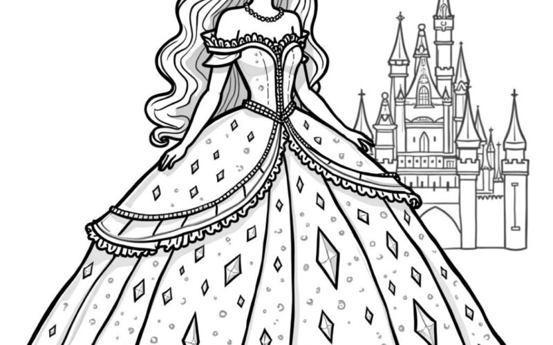 Barbie Princess Castle Coloring Page Fairytale Elegance To Color