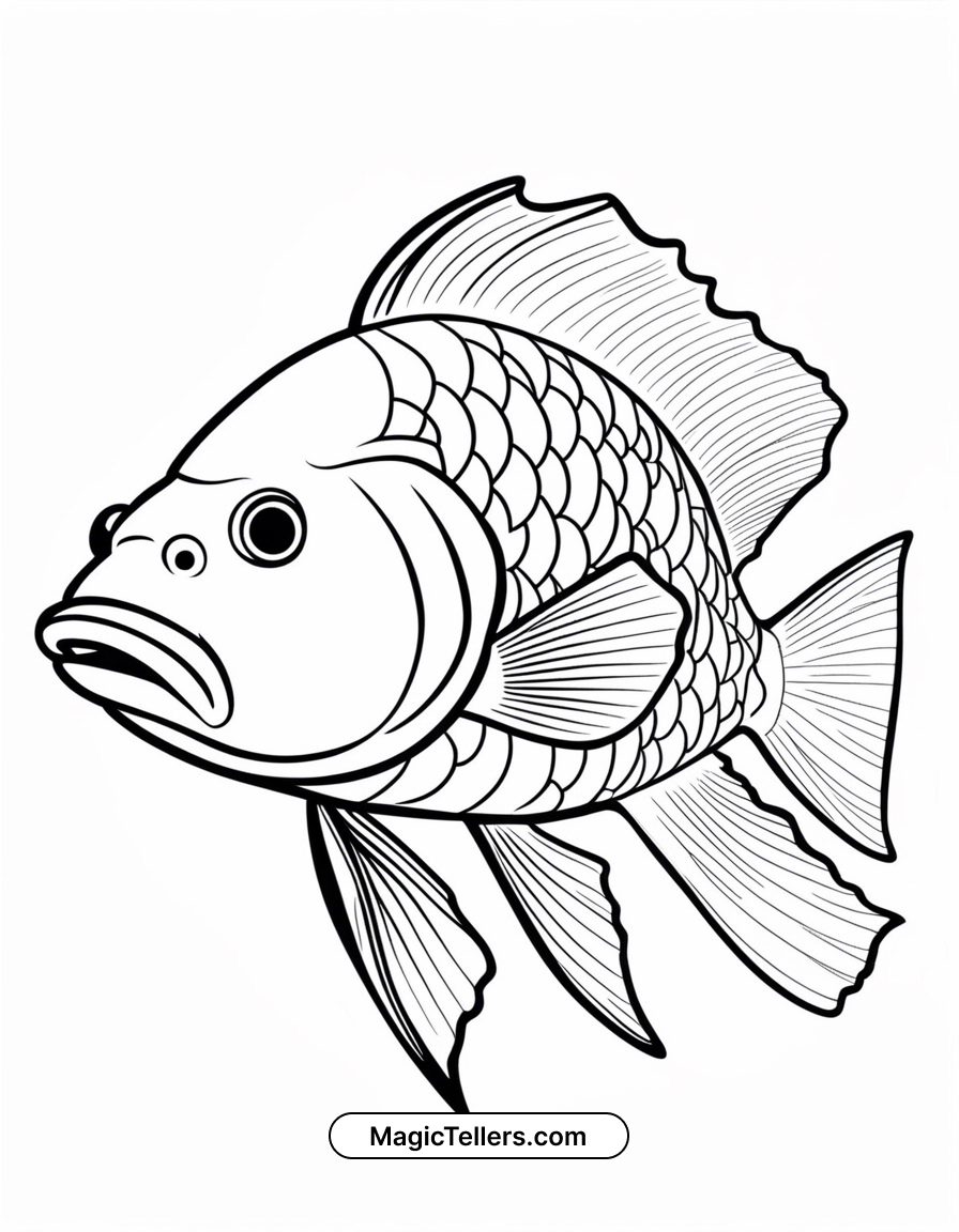 Barramundi Fish Coloring Page Barramundi Fish Coloring Page