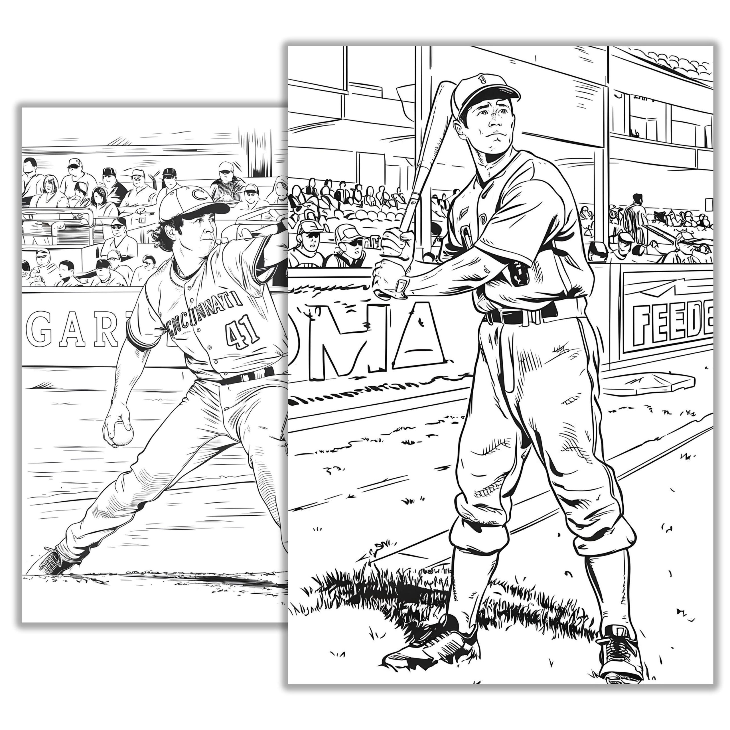 baseball game coloring pages