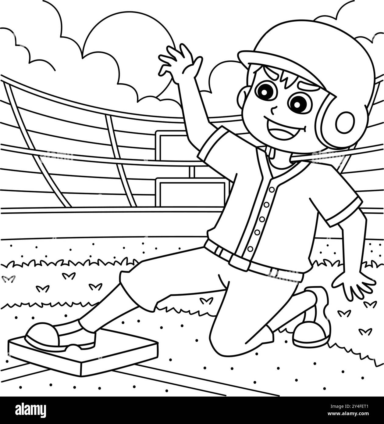 Baseball Player Sliding Coloring Page For Kids Stock Vector Image Art Alamy Baseball Player Sliding Coloring Page For Kids Stock Vector Image Art Alamy