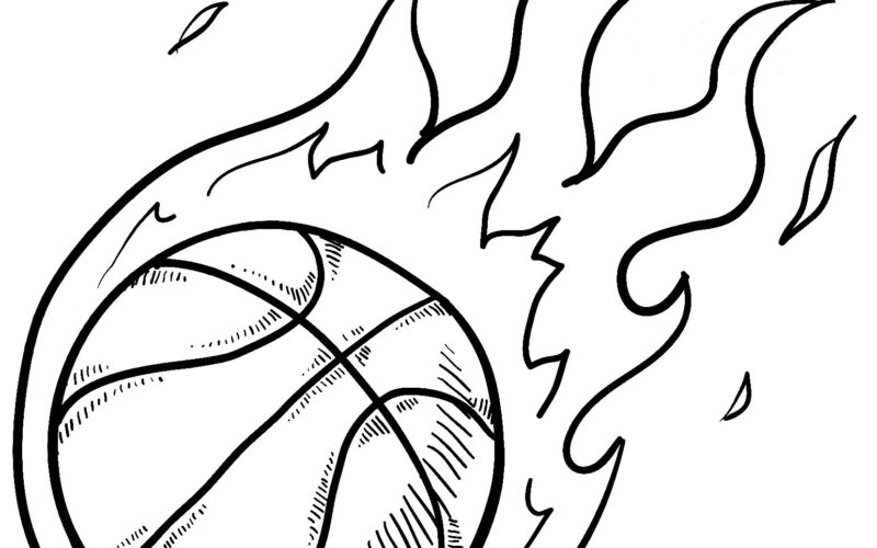 Basketball Coloring Page For Kids Basketball Coloring Pages