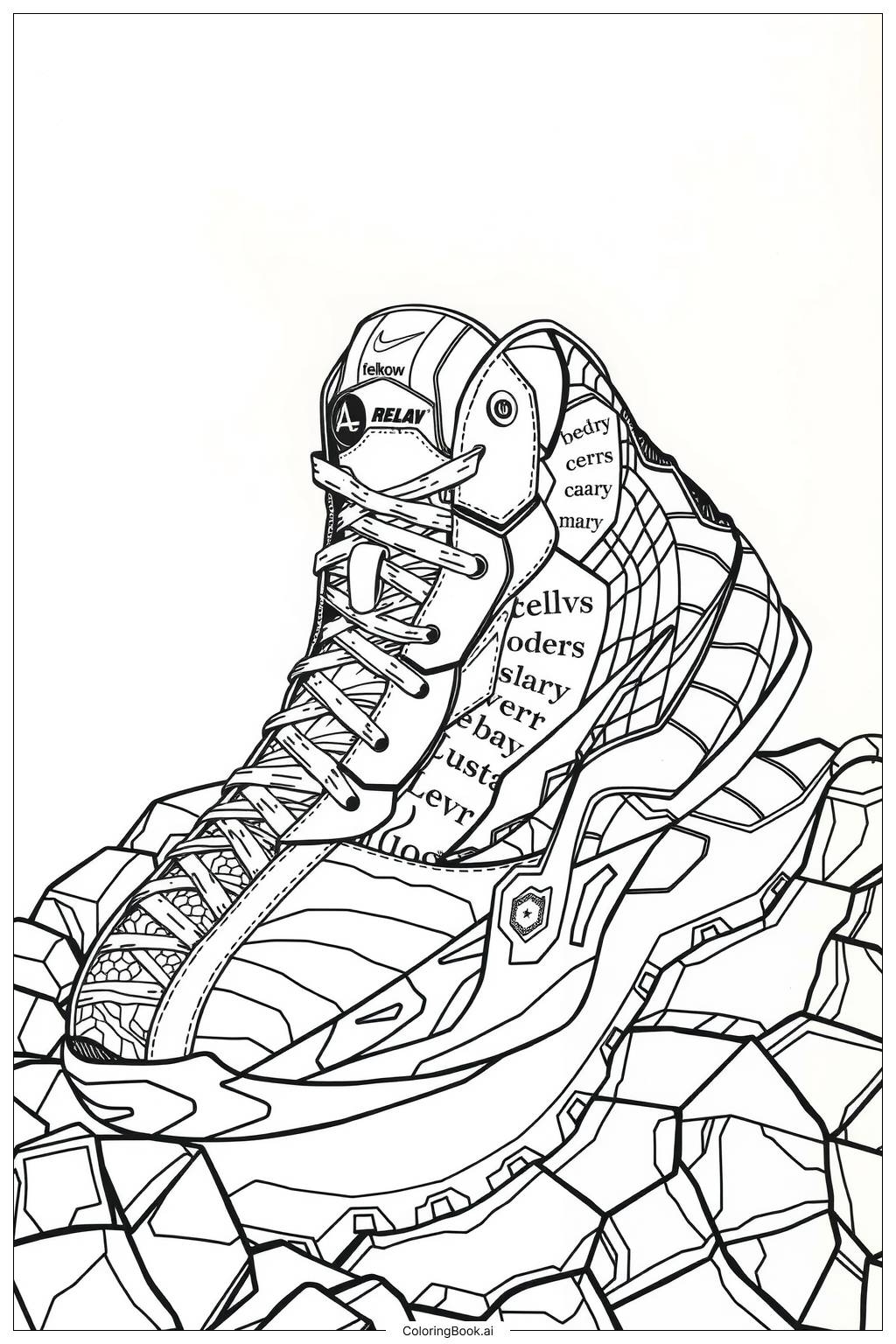 Basketball Shoes Design Coloring Page Free PDF PNG Printable Basketball Shoes Design Coloring Page Free PDF PNG Printable