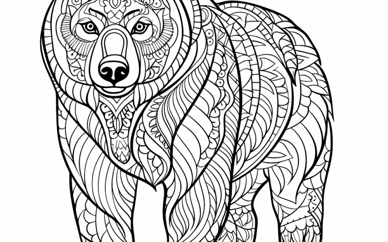 Bear For Adults Coloring Pages Free Printable