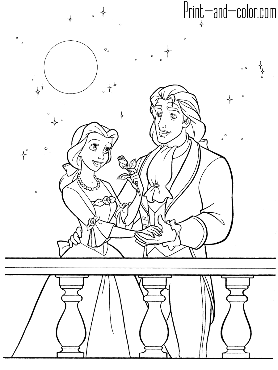 beauty beast coloring pages