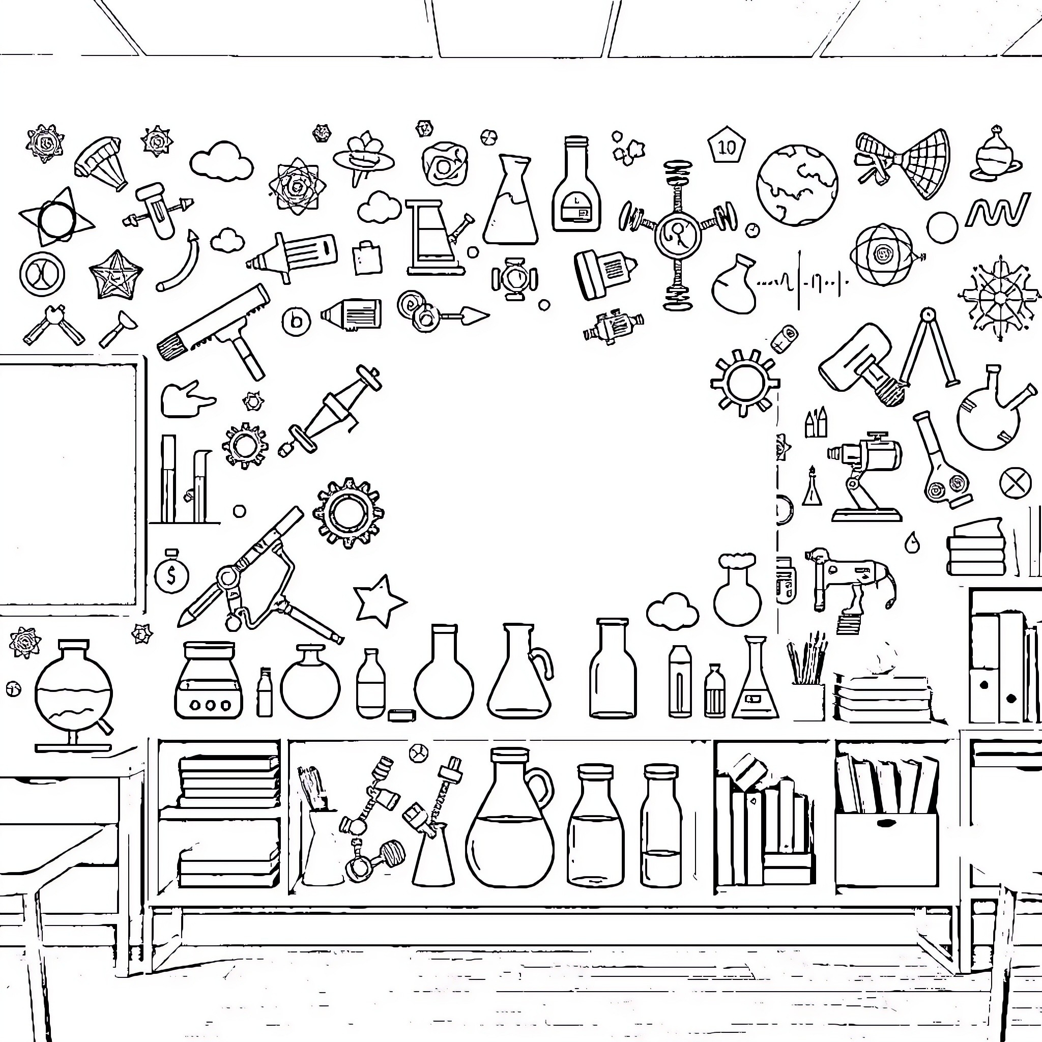 pdf coloring pages science