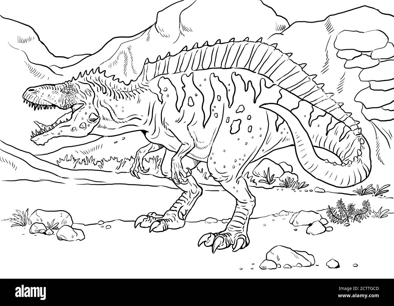 Big Carnivorous Dinosaur Acrocanthosaurus Dino Coloring Page And Coloring Book Template Stock Photo Alamy Big Carnivorous Dinosaur Acrocanthosaurus Dino Coloring Page And Coloring Book Template Stock Photo Alamy