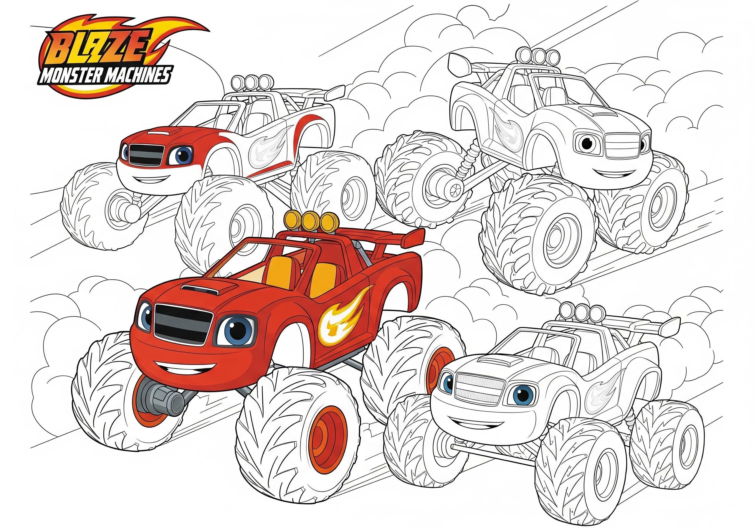 Blaze Coloring Page Etsy