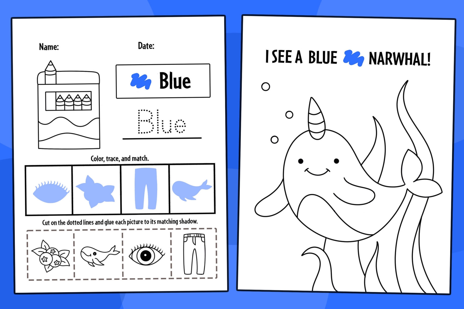 blue coloring pages