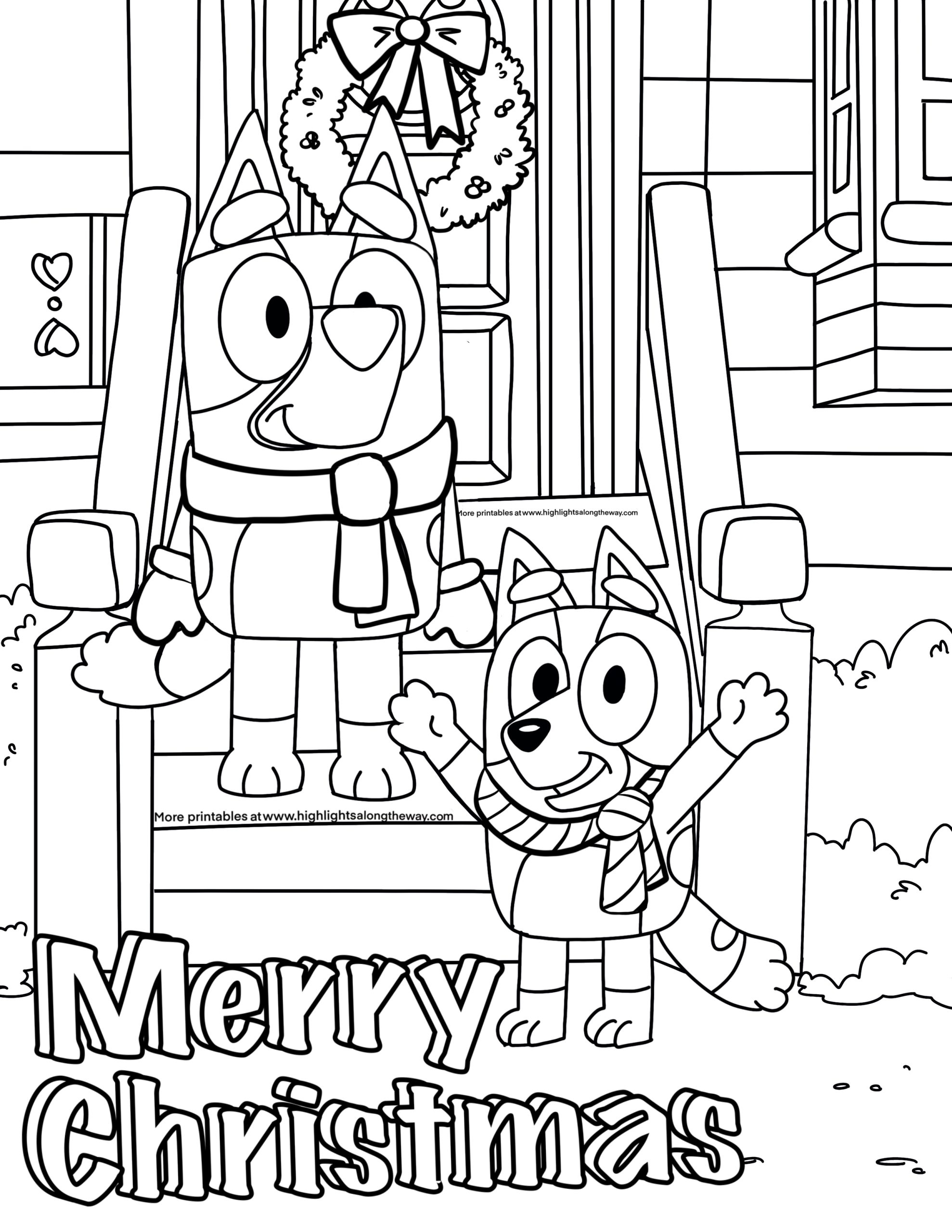 Bluey Holiday Coloring Pages Instant Downloads