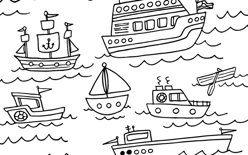Boats Coloring Page XO LP