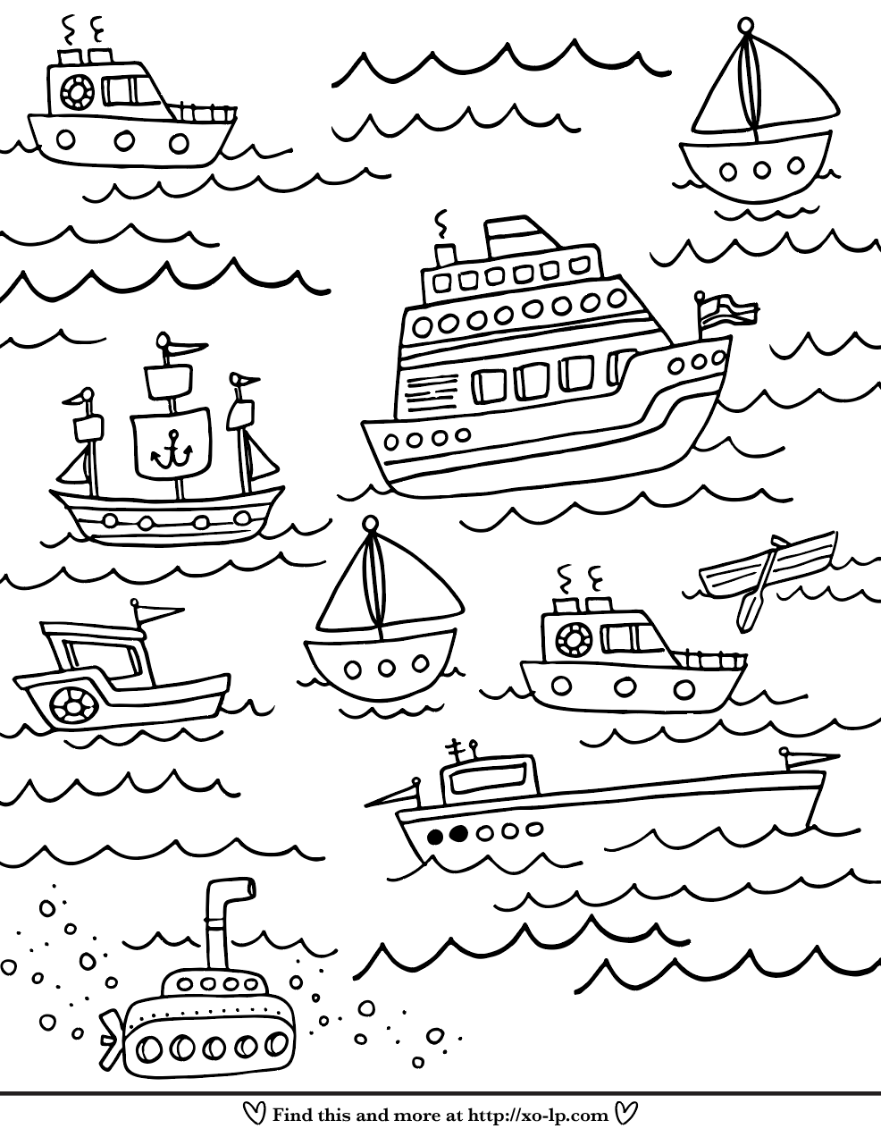 Boats Coloring Page XO LP Boats Coloring Page XO LP