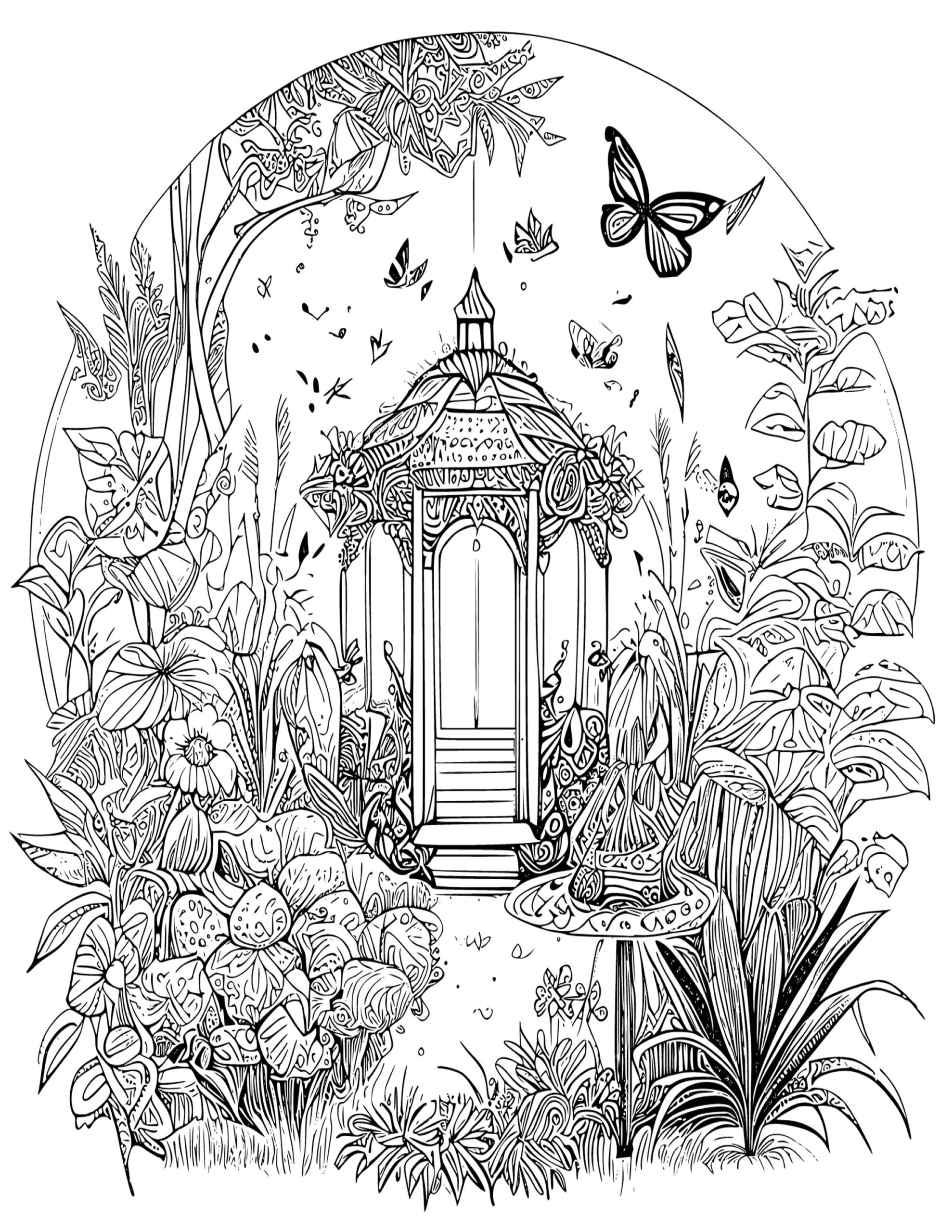 Book1 25 Adult Fantasy Garden Grayscale Coloring Pages Fairy Gardens Adult Printable Book Digital Download Not A Physical Product Etsy