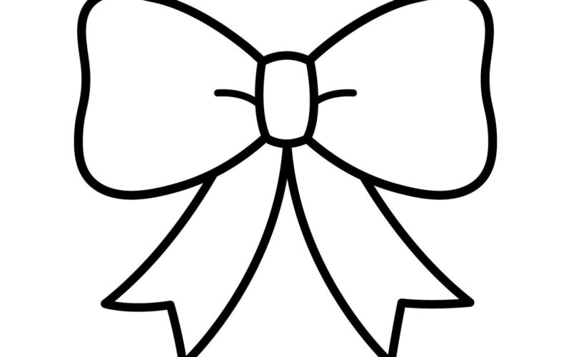 Bow Coloring Page Etsy
