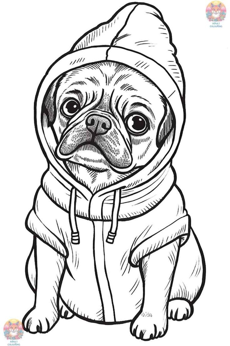 Bring Pugs To Life The Best Pug Coloring Page Collection Adultcolouring