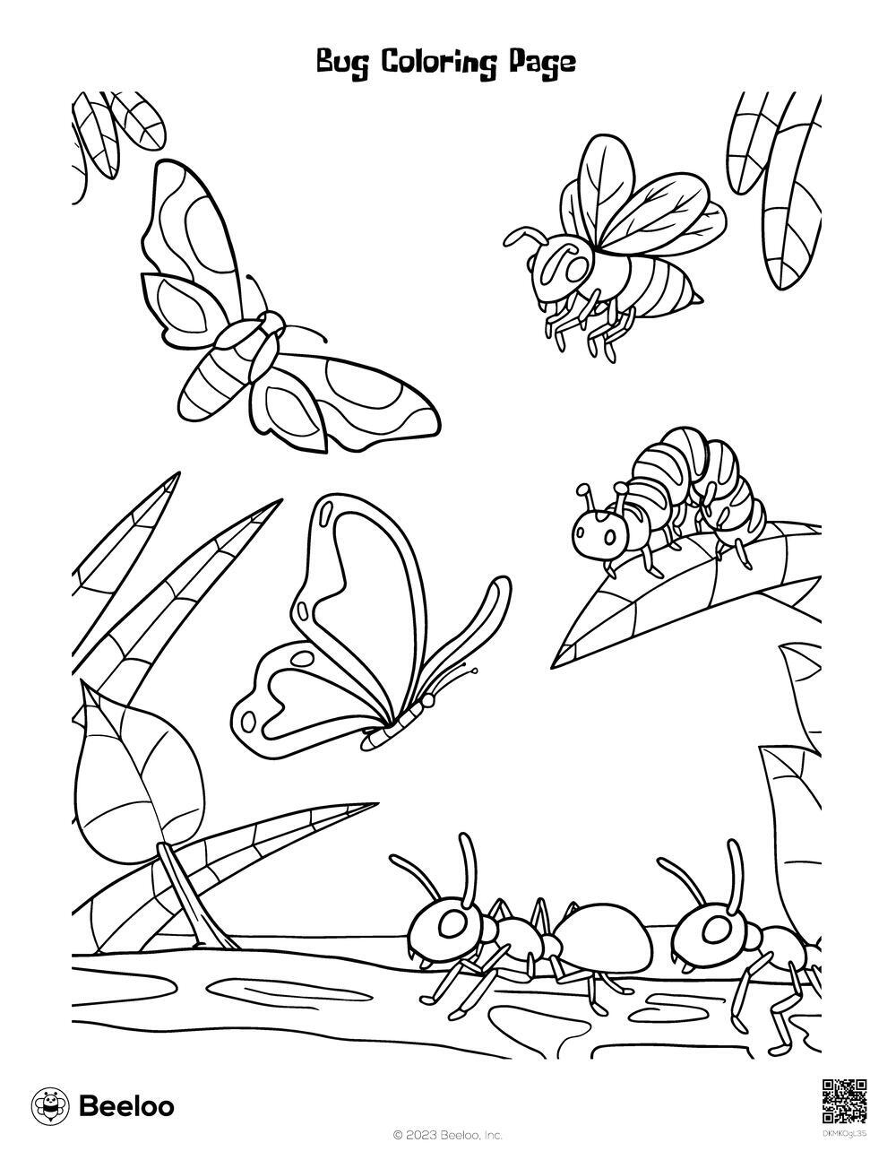 Bug Coloring Page Beeloo Printable Crafts And Activities For Kids
