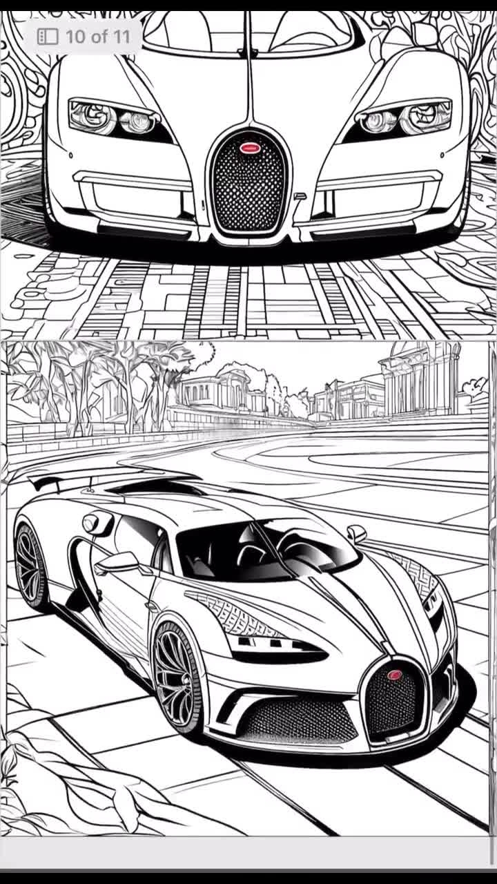 Bugatti Coloring Pages 19 TOP Pages Bugatti Veyron Bugatti Chiron Bugatti Divo Bugatti La Voiture Noire Etsy