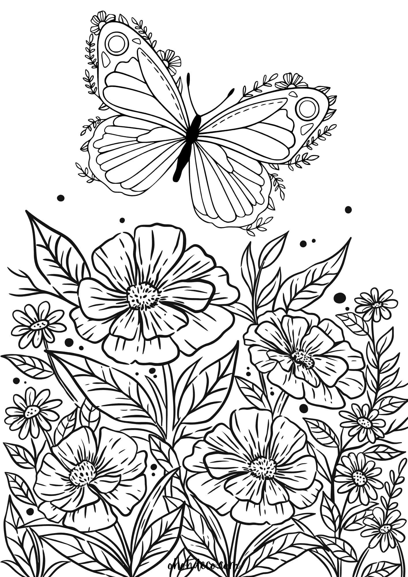 coloring pages flowers butterflies coloring pages flowers butterflies