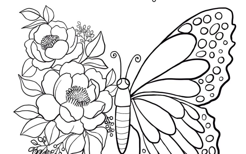 Butterfly Printable Coloring Sheet Coloring Pages Kids Coloring Pages Kids Summer Activity Butterfly Pictures Etsy