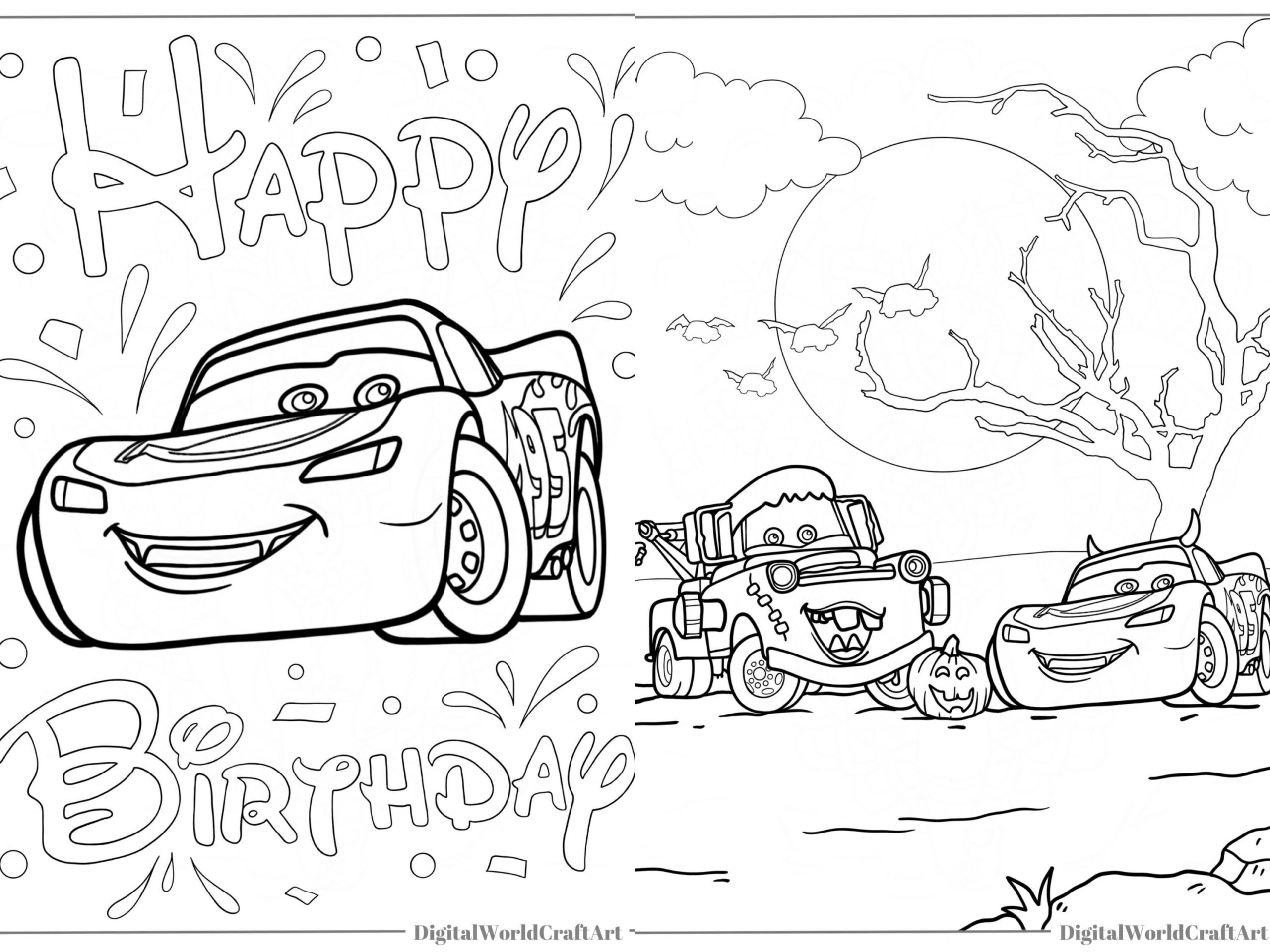 Buy 50 Cars Printable Coloring Pages Lightning Mcqueen Coloring Book Fun At Home Activity Relax And Color disney Cars Coloring Pages mcqueen Online In India Etsy