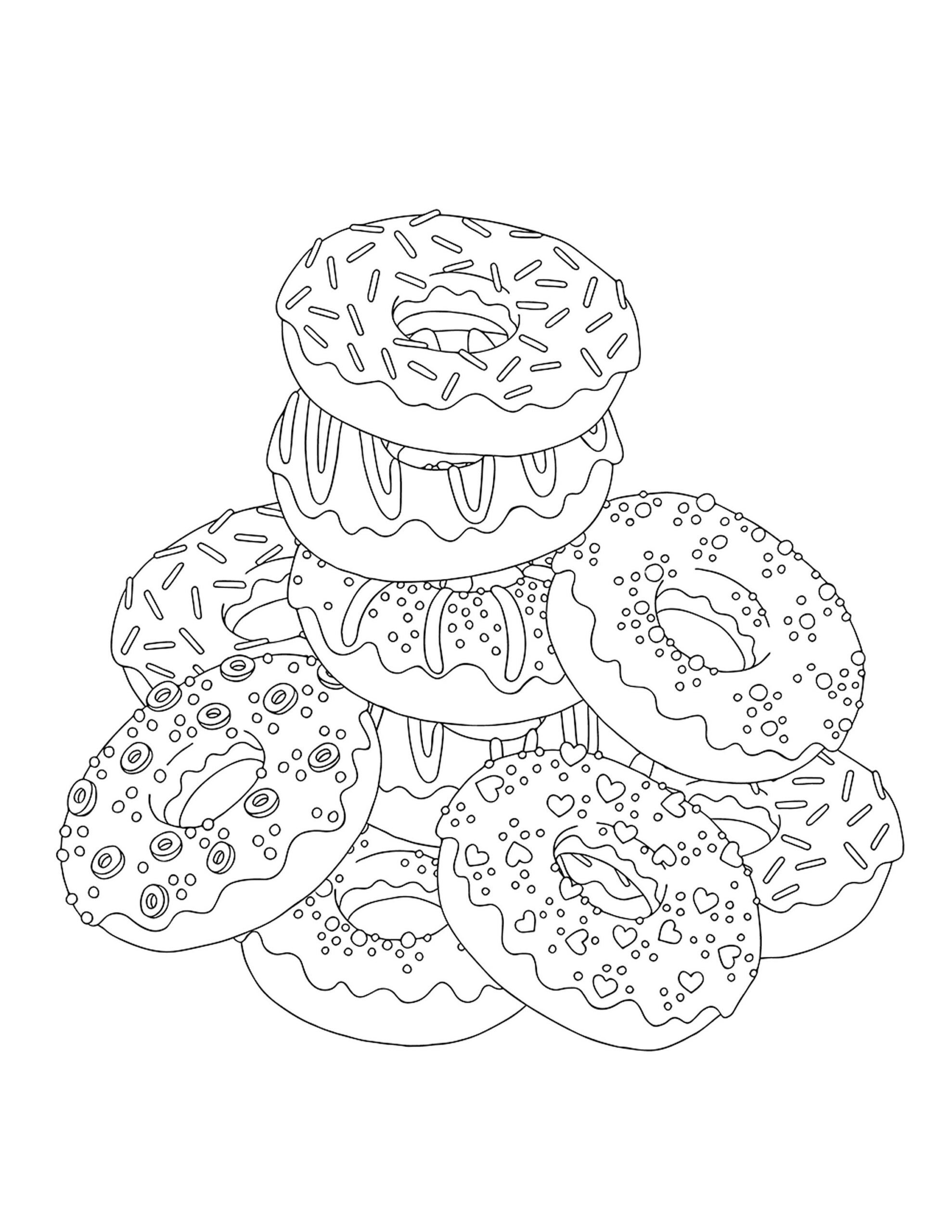 coloring pages of doughnuts