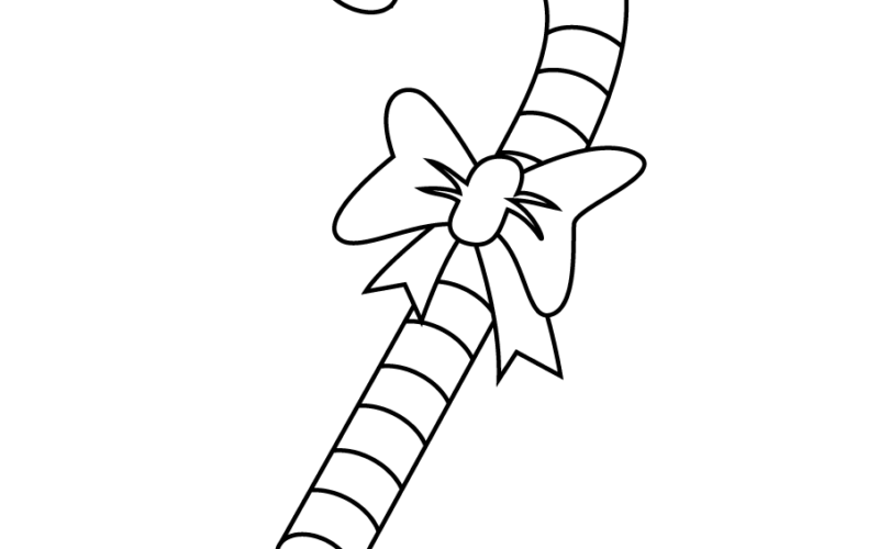 Candy Cane Coloring Page Super Simple
