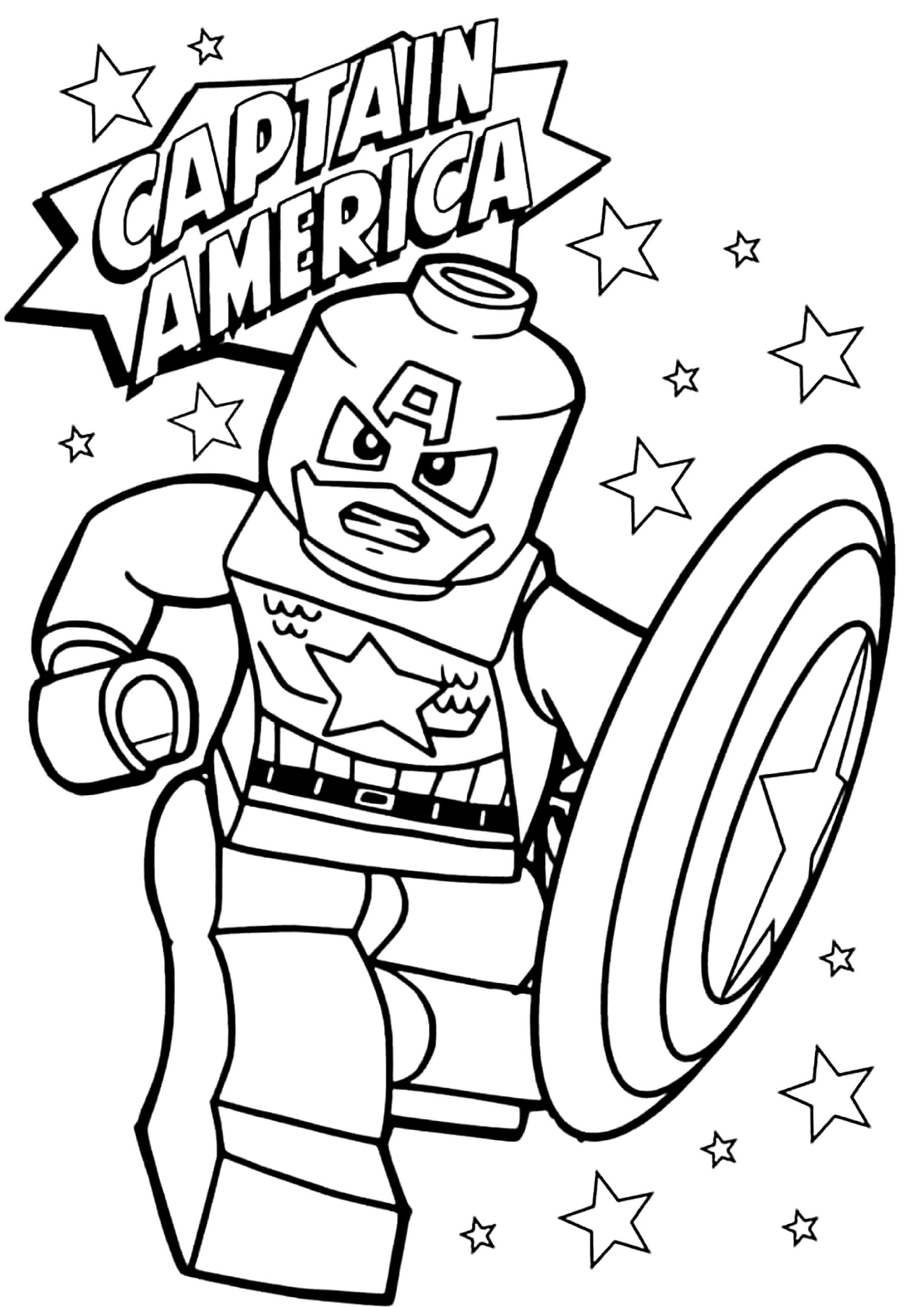 Captain America Lego Coloring Pages