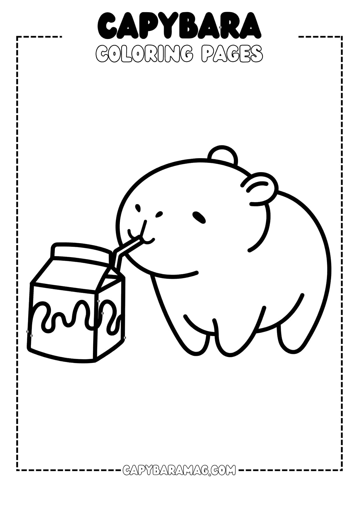 Capybara Coloring Pages Free PDF Printables Capybara Coloring Pages Free PDF Printables