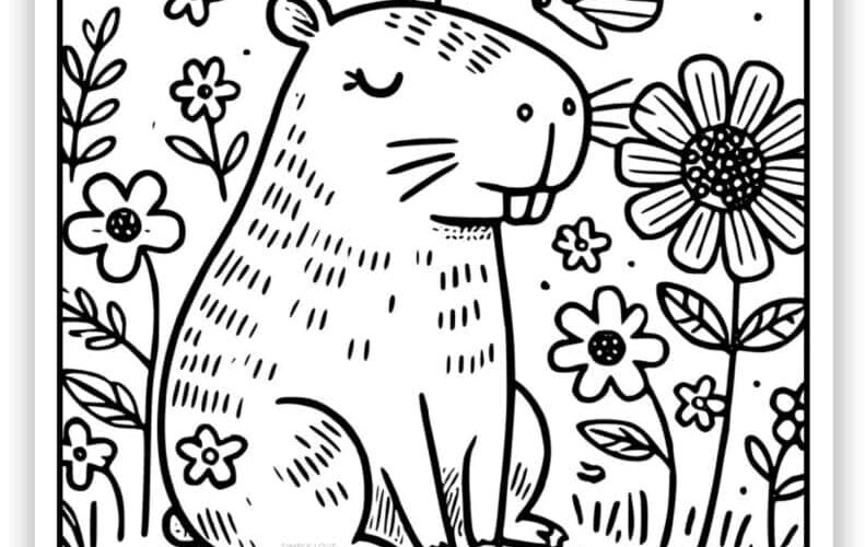 Capybara Coloring Pages Free PDF Printables Simply Love Coloring