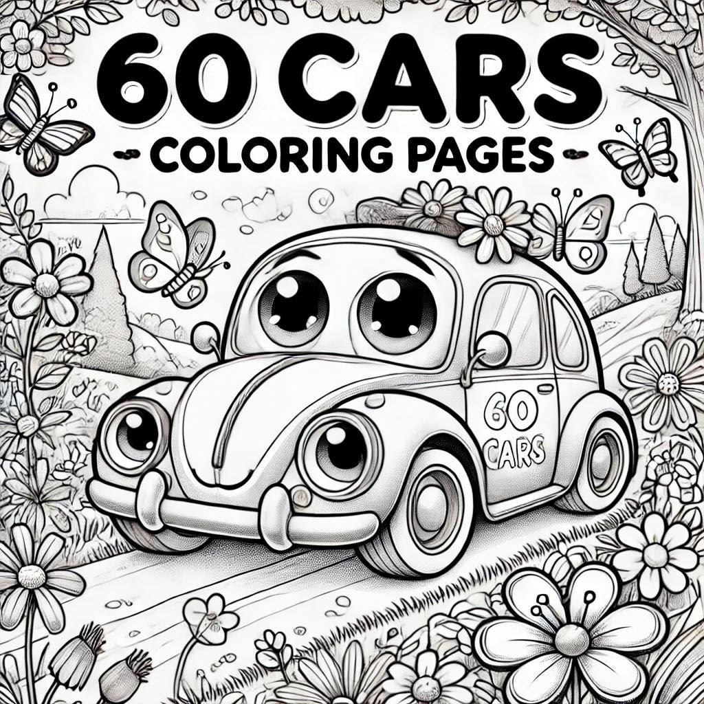 Cars Coloring Pages PDF 60 Unique Designs For Kids Fun Creative Activity Perfect Gift For Car Lovers Etsy Cars Coloring Pages PDF 60 Unique Designs For Kids Fun Creative Activity Perfect Gift For Car Lovers Etsy