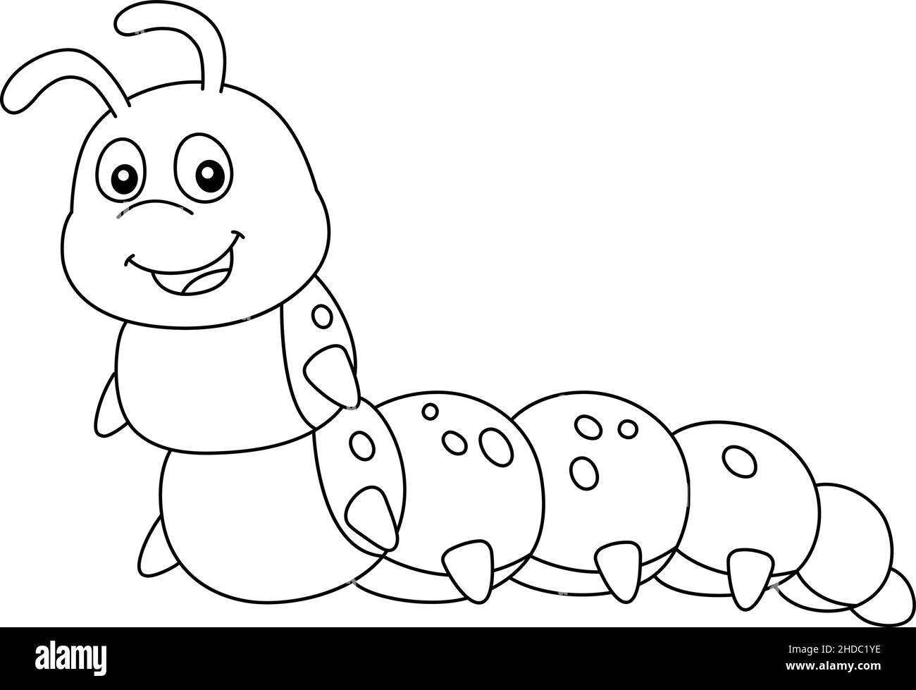 Caterpillar Coloring Page Isolated For Kids Stock Vector Image Art Alamy