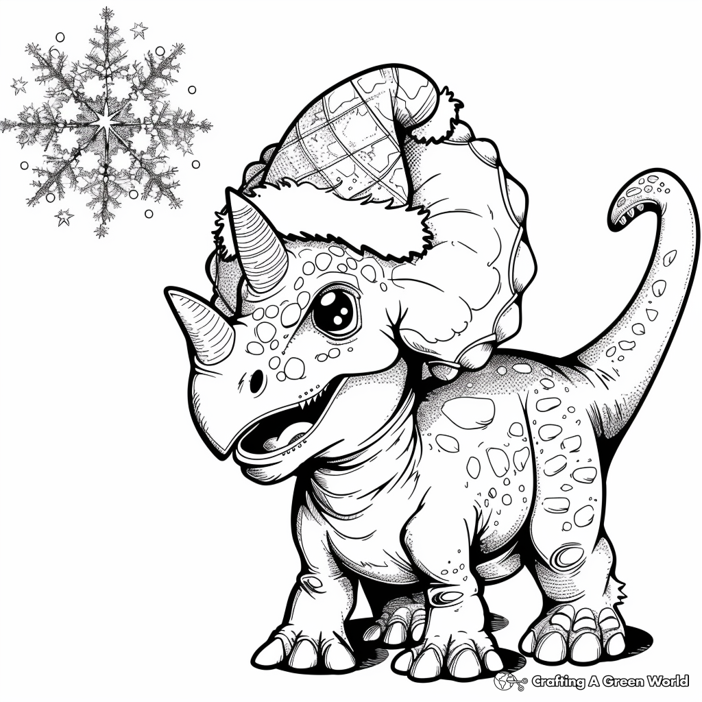 Christmas Dinosaur Coloring Pages Free Printable 