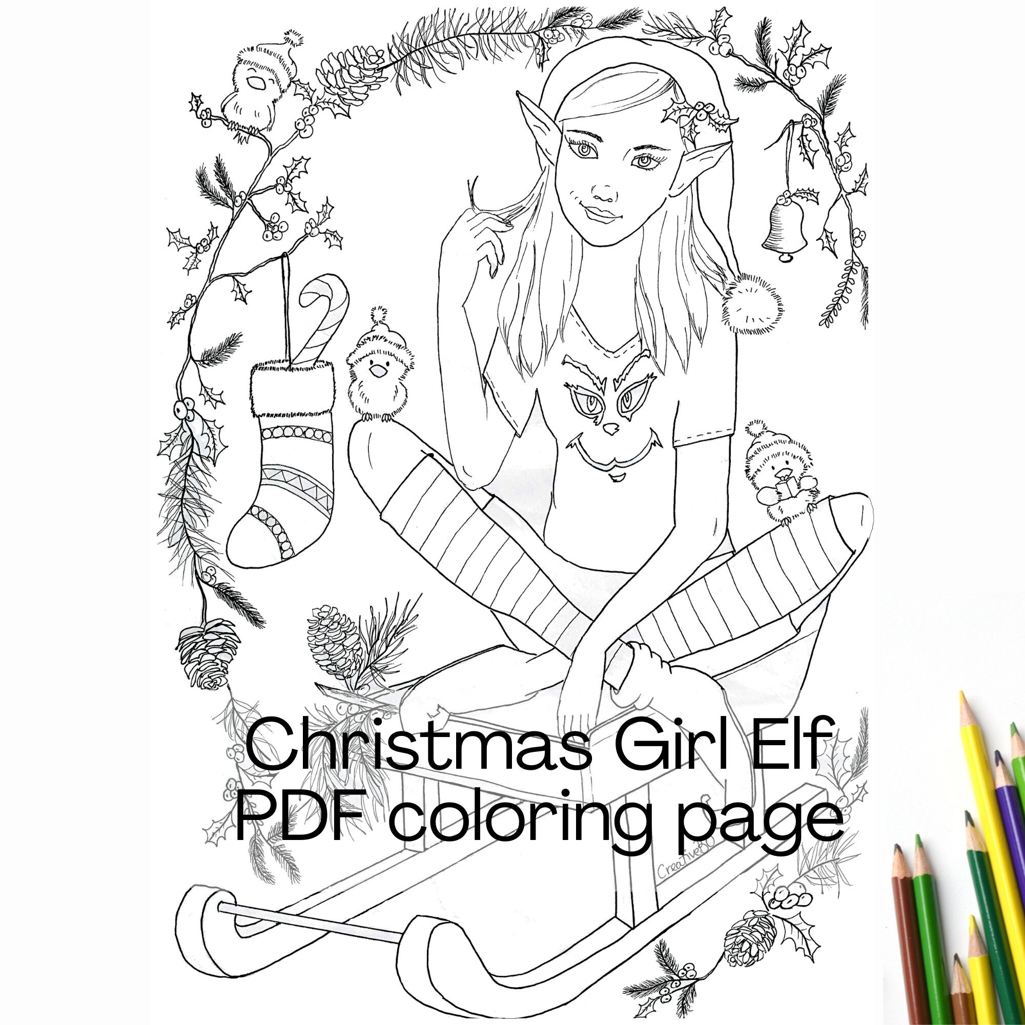 elf coloring page