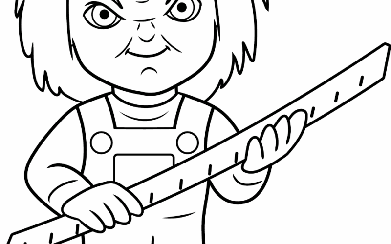 Chucky Coloring Page Easy Drawing Guides