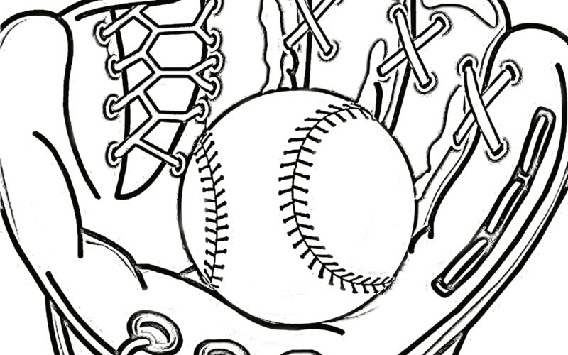 CJO Photo Baseball Coloring Page