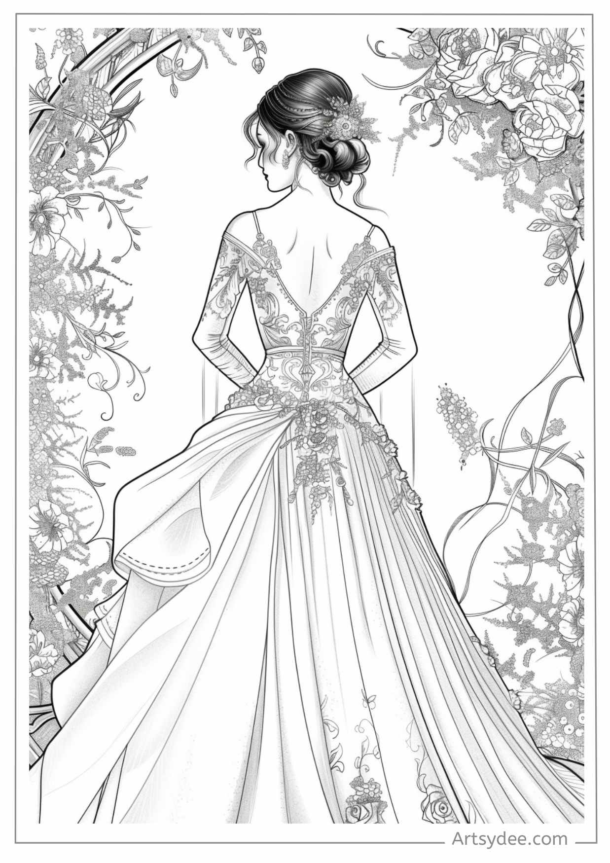 Color Your Way To I Do Free Wedding Coloring Pages Artsydee Drawing Painting Craft Creativity
