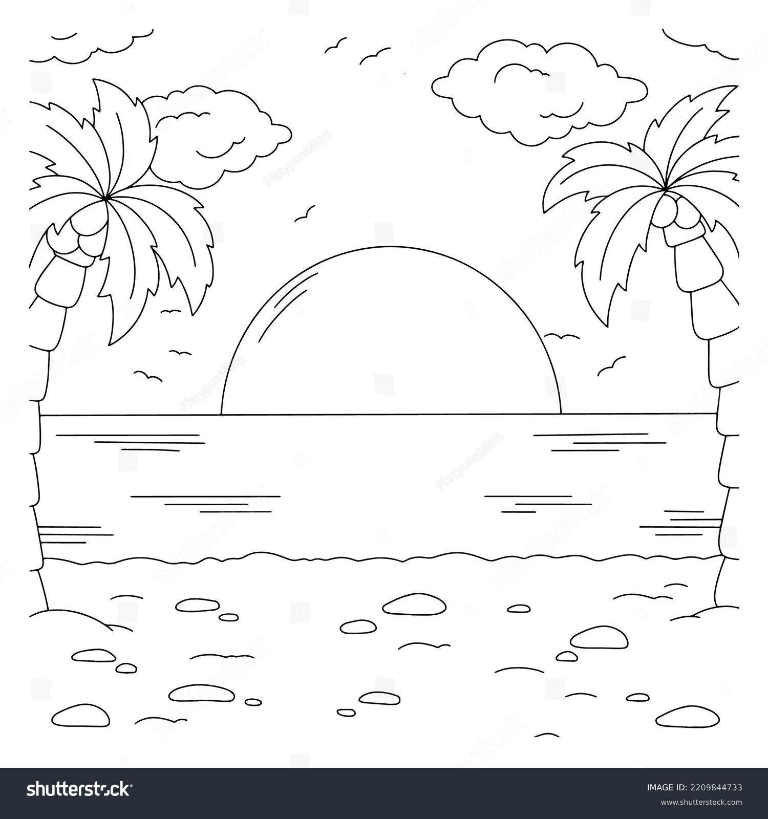beaches coloring pages