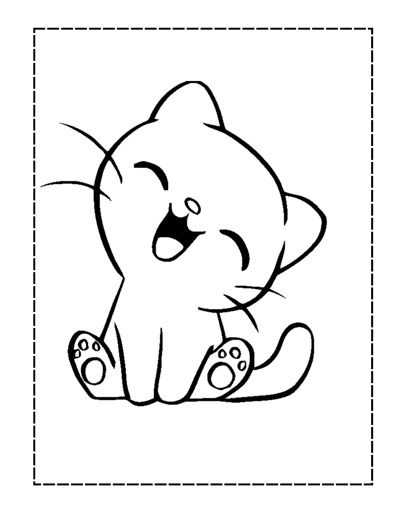 cute cat coloring page