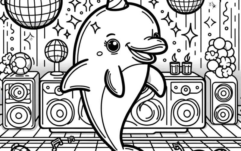 Coloring Page Dolphin Dance Party Color Page For Kids