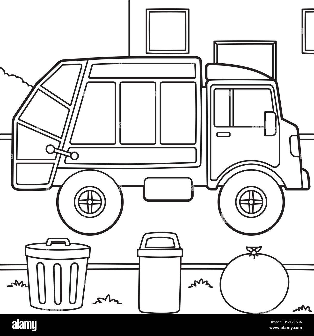 garbage truck coloring page