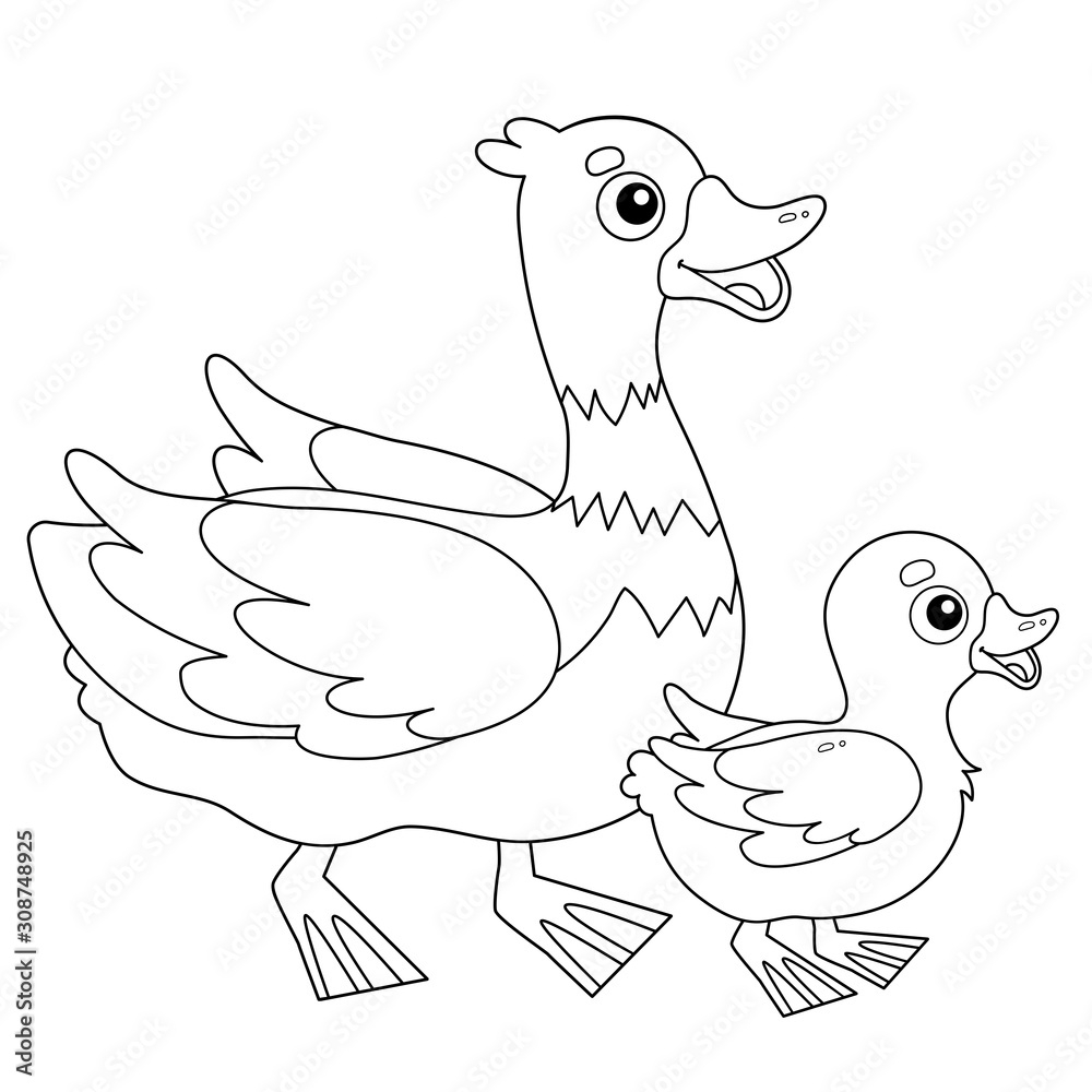 duck and duckling coloring pages