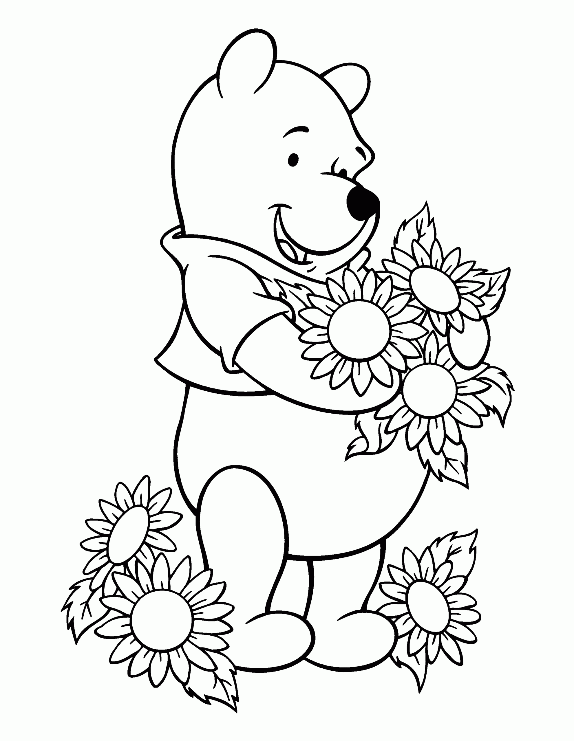 winnie the pooh characters coloring pages