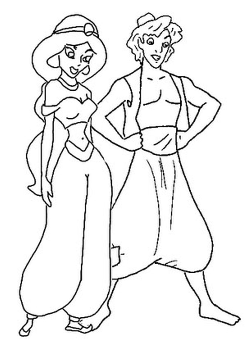 coloring pages of jasmine and aladdin coloring pages of jasmine and aladdin