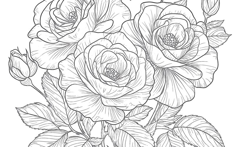 Coloring Pages Roses Flowers Coloring Pages Mimi Panda