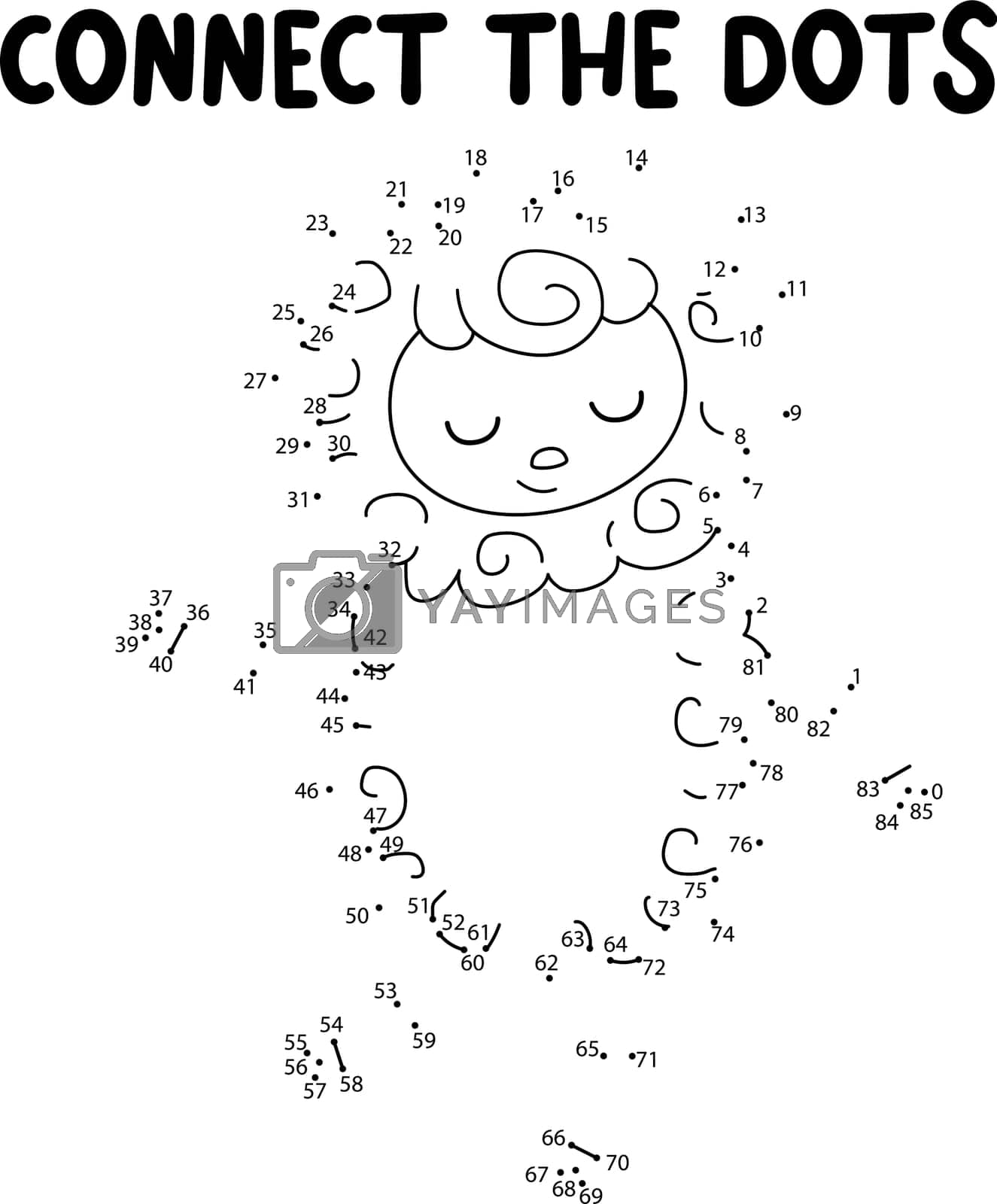 Connect The Dots Game Lamb Printable Worksheet For Kids Can Be Used As Children Coloring Book By Daaridna Vectors Illustrations With Unlimited Downloads Yayimages