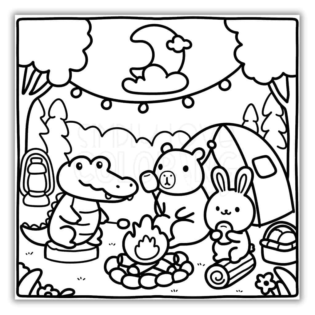 Cozy Capybara And Friends Coloring Pages Free PDF Printables Simply Love Coloring